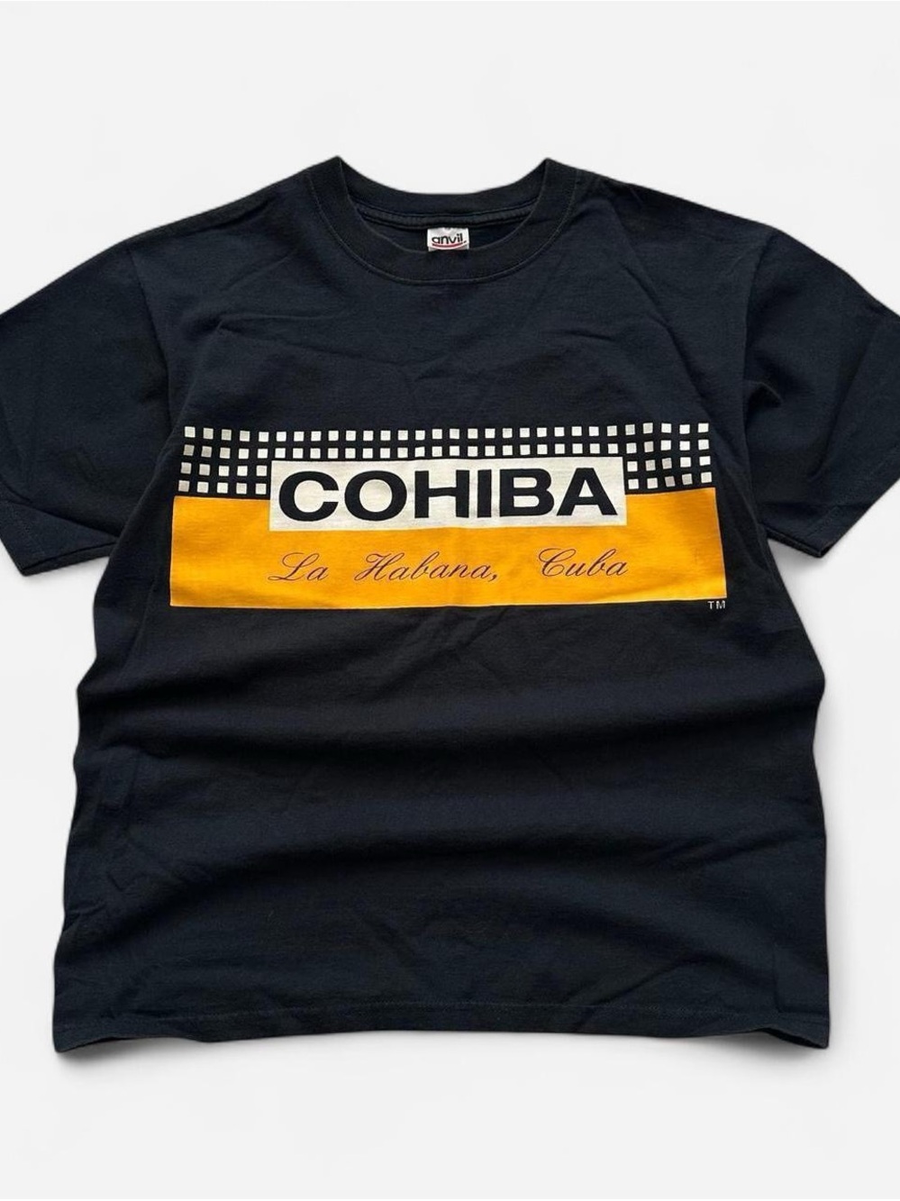 Vintage Cohiba Cigars Black & Yellow Logo T-Shirt M